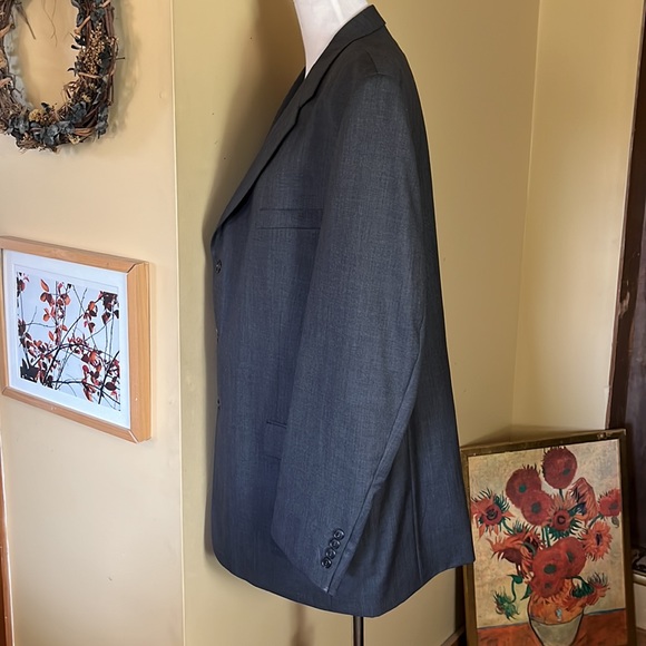 MARC ENZO Size 43L Gray Suit Mens 2-Piece Blazer Pant Wool Suspender Button NEW - Picture 11 of 17